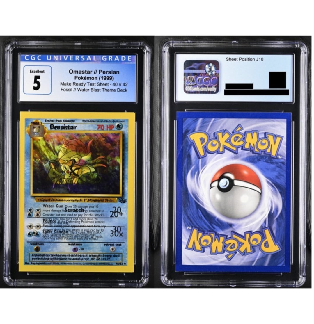 【CGC5鑑定済み】オムスター/ペルシアン OMASTAR//PERSIAN 1999 TEST SHEET 40//42